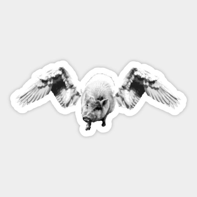 Flying Pig Sticker by ClothedCircuit